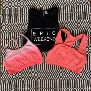 Athletic top and sports bras